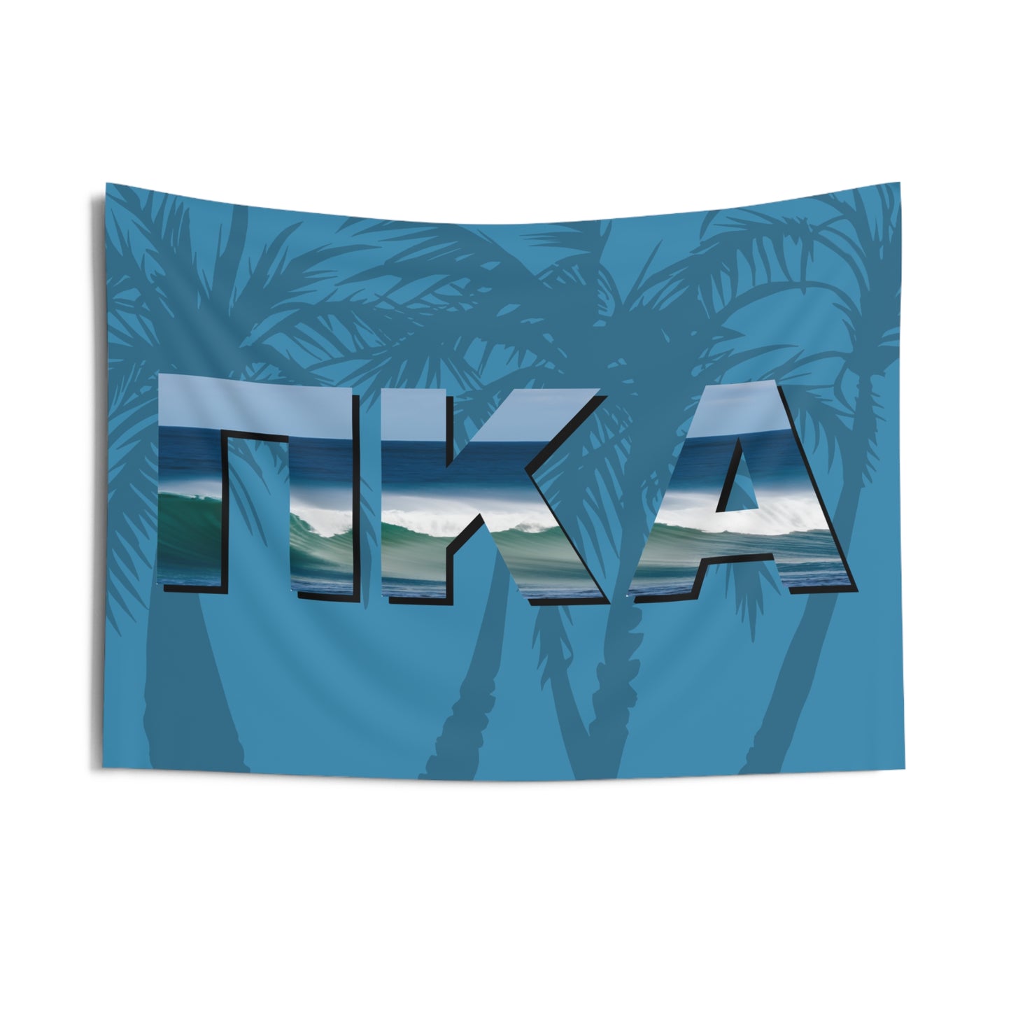 Pi Kappa Alpha Wall Flag with Ocean Waves Fraternity Home Decoration for Dorms & Apartments