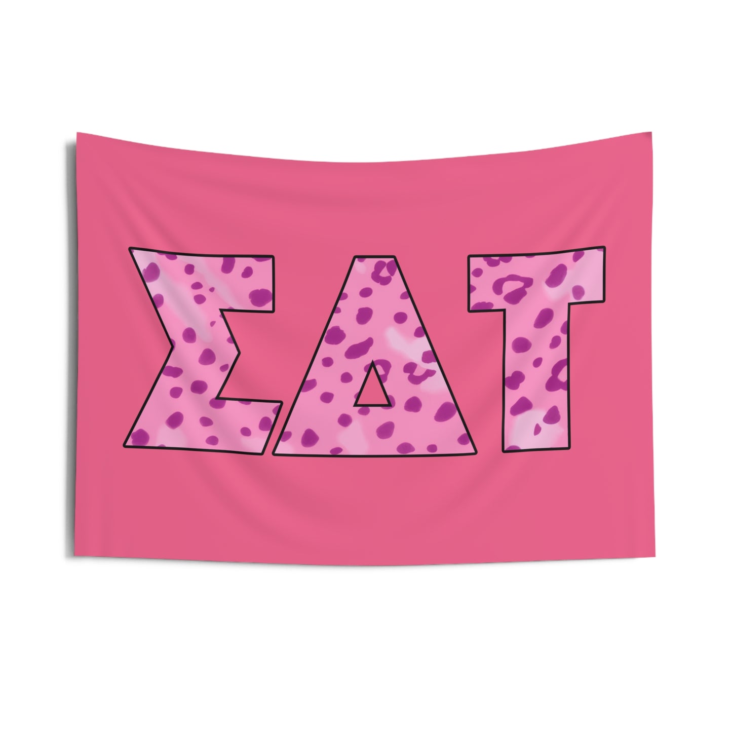 Sigma Delta Tau Beta Pink Cheetah Print Wall Flag Sorority Home Decoration for Dorms & Apartments
