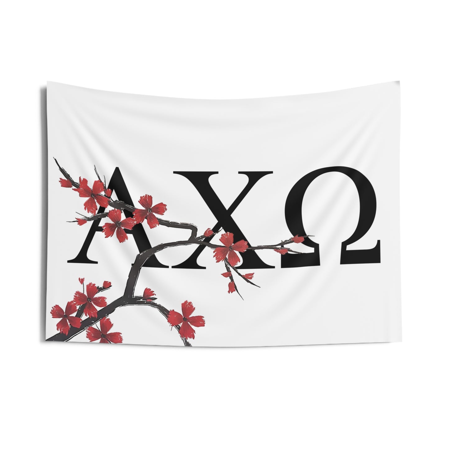 Alpha Chi Omega Wall Flag with Tree Blossoms Sorority Home Decoration for Dorms & Apartments