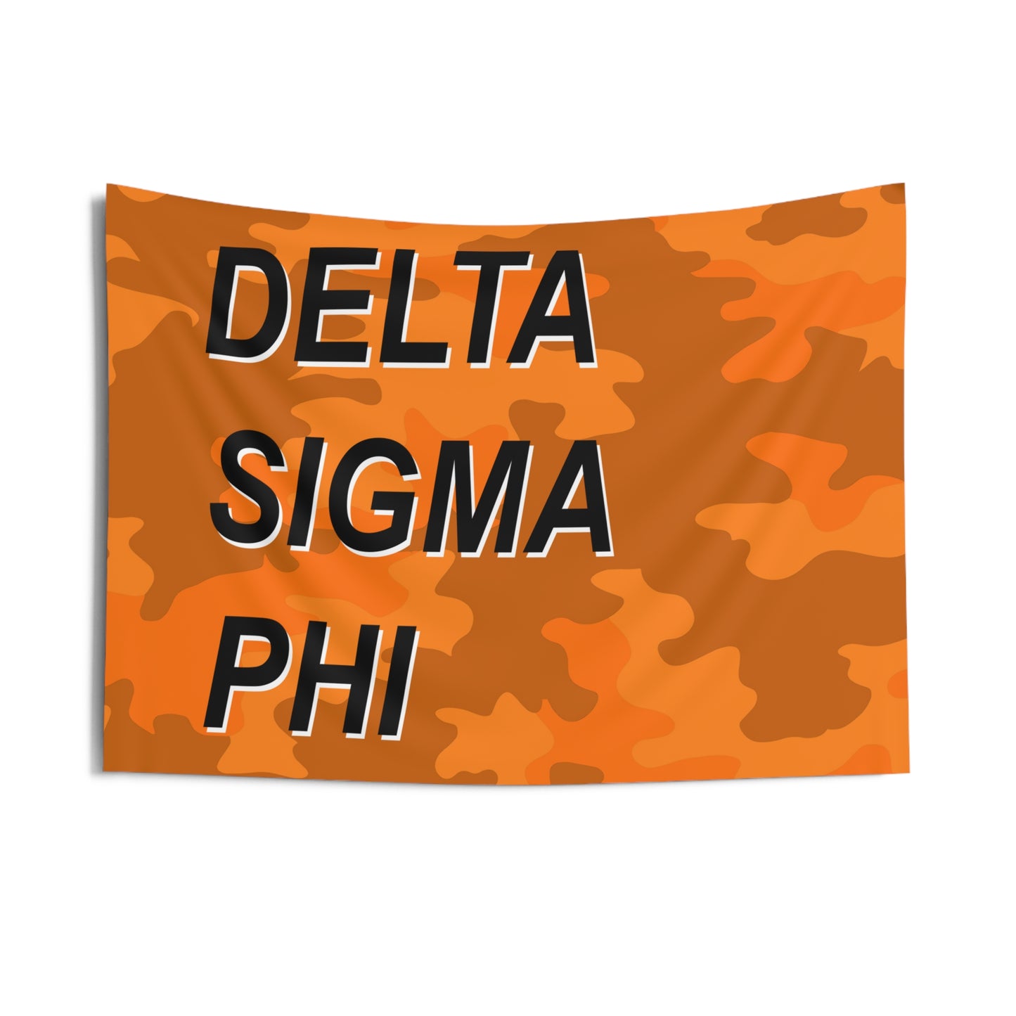 Delta Sigma Phi Orange Camo Wall Flag Fraternity Home Decoration for Dorms & Apartments