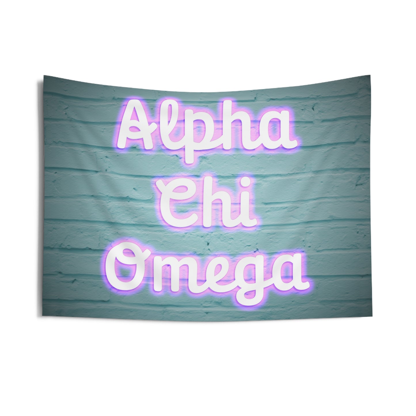 Alpha Chi Omega Pink Neon Sign Wall Flag Sorority Home Decoration for Dorms & Apartments