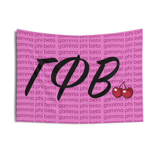 Gamma Phi Beta Pink Cheetah Print Wall Flag Sorority Home Decoration for Dorms & Apartments