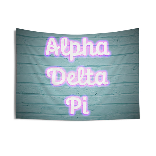Alpha Delta Pi Pink Neon Sign Wall Flag Sorority Home Decoration for Dorms & Apartments