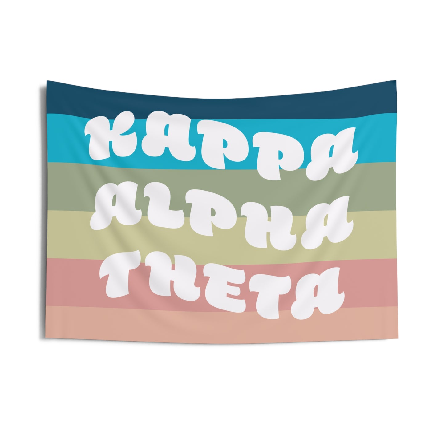 Kappa Alpha Theta Wall Flag with Pastel Colors Sorority Home Decoration for Dorms & Apartments