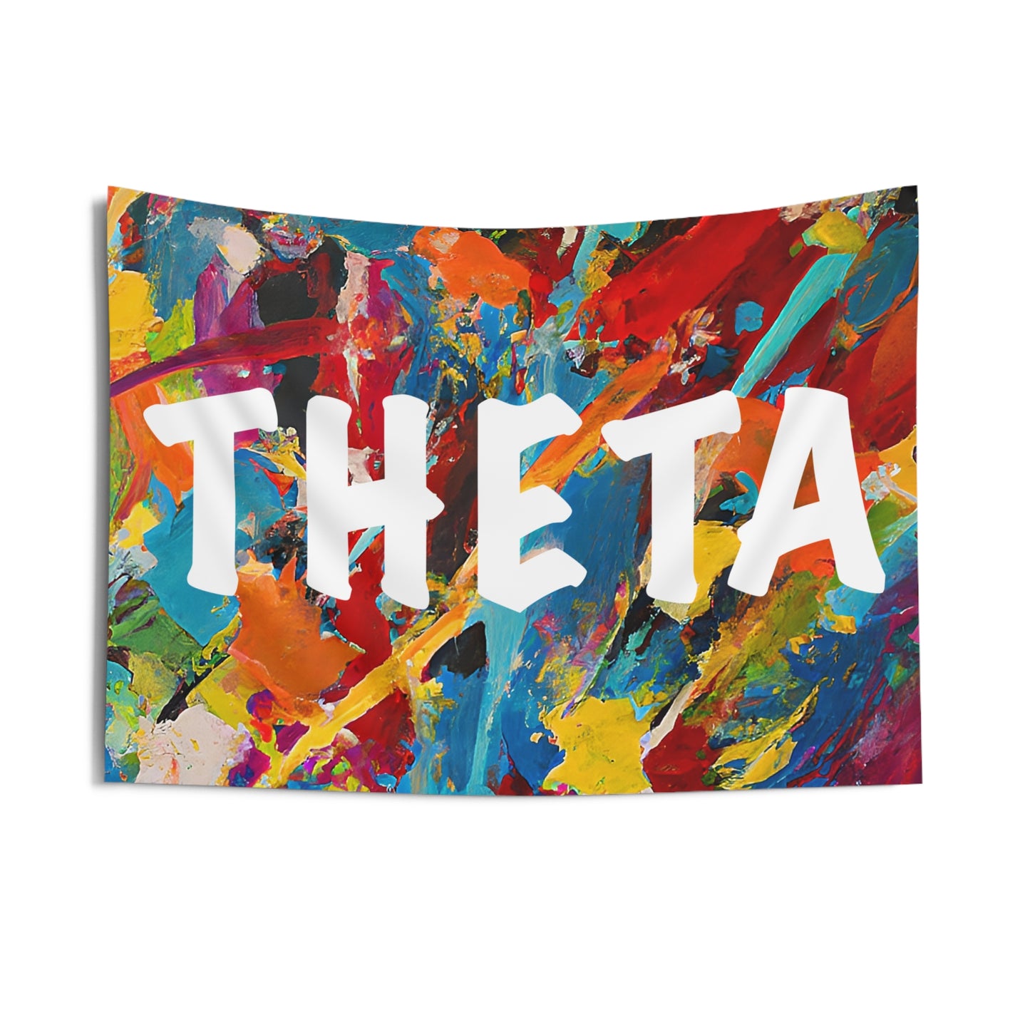 Kappa Alpha Theta Wall Flag with Paint Splatter Design Sorority Home Decoration for Dorms & Apartments