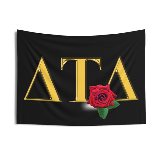 Delta Tau Delta Wall Flag with Gold Letters Fraternity Home Decoration for Dorms & Apartments