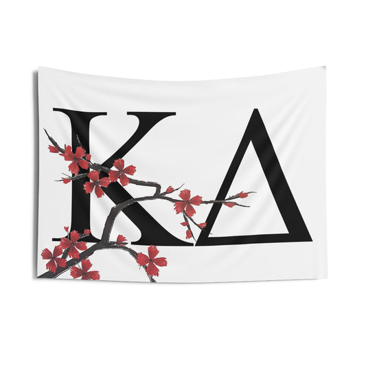 Kappa Delta Wall Flag with Tree Blossoms Sorority Home Decoration for Dorms & Apartments