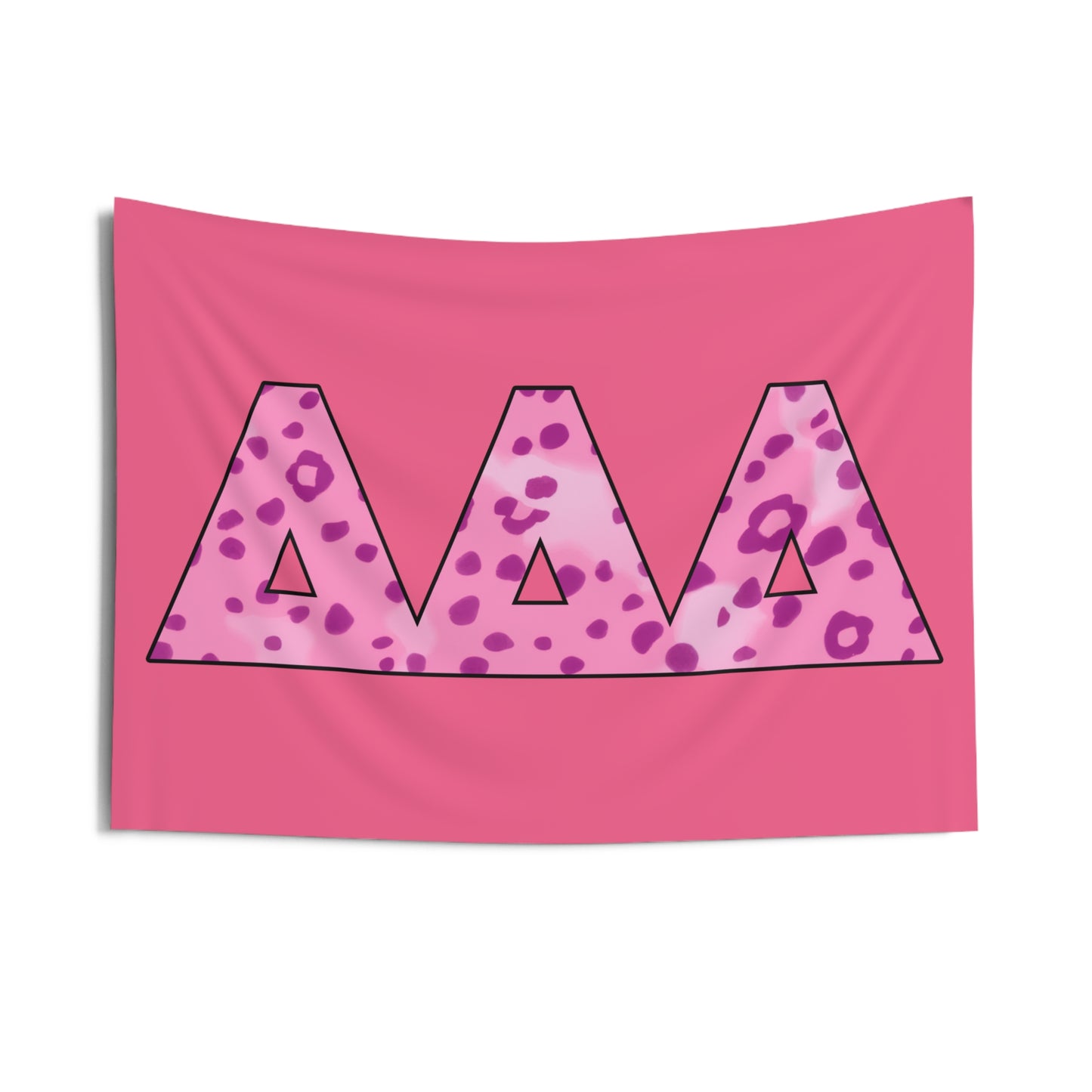 Tri Delta Pink Cheetah Print Wall Flag Sorority Home Decoration for Dorms & Apartments