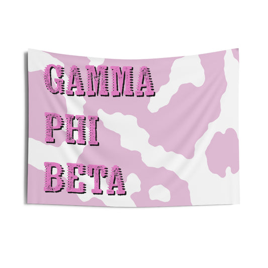 Gamma Phi Beta Pink Western Cowgirl Wall Flag Sorority Home Decoration for Dorms & Apartments