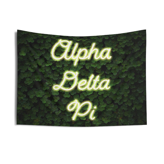 Alpha Delta Pi Yellow Neon Sign Wall Flag Sorority Home Decoration for Dorms & Apartments