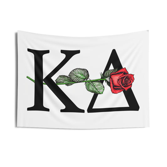 Kappa Delta Wall Flag with a Rose Sorority Home Decoration for Dorms & Apartments