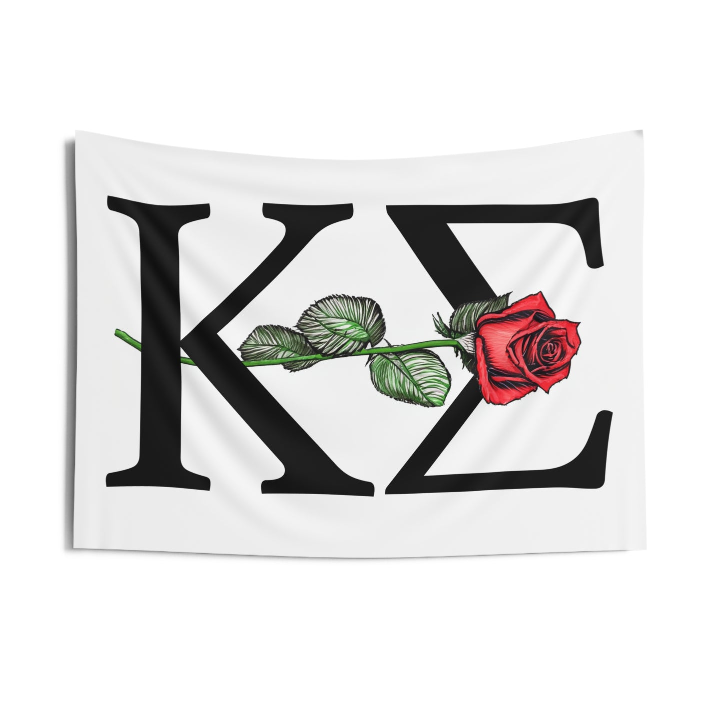 Kappa Sigma Wall Flag with a Rose Fraternity Home Decoration for Dorms & Apartments