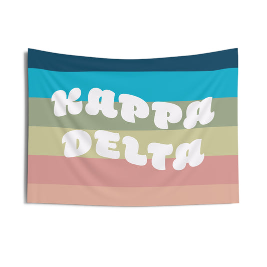 Kappa Delta Wall Flag with Pastel Colors Sorority Home Decoration for Dorms & Apartments