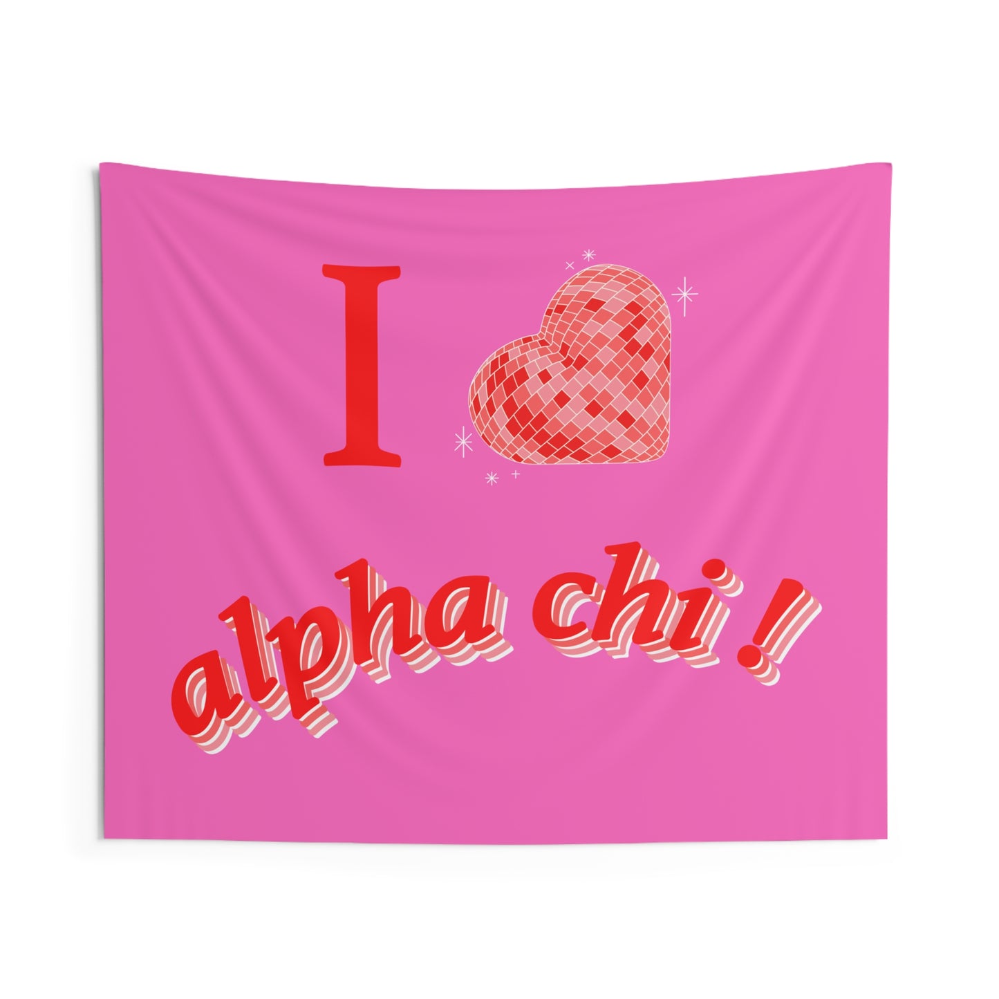 Alpha Chi Omega Heart Disco Wall Flag for Sorority Girls Dorms & Apartments