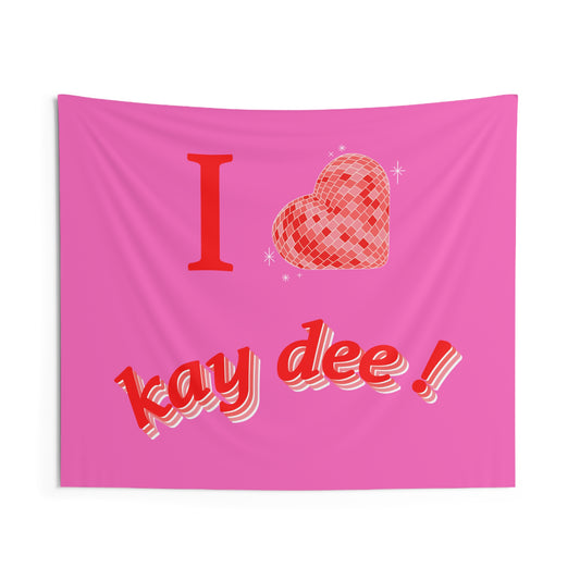 Kappa Delta Heart Disco Wall Flag for Sorority Girls Dorms & Apartments