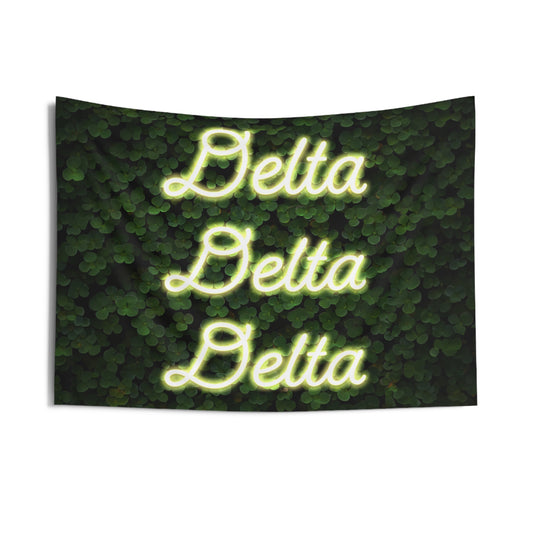 Tri Delta Yellow Neon Sign Wall Flag Sorority Home Decoration for Dorms & Apartments