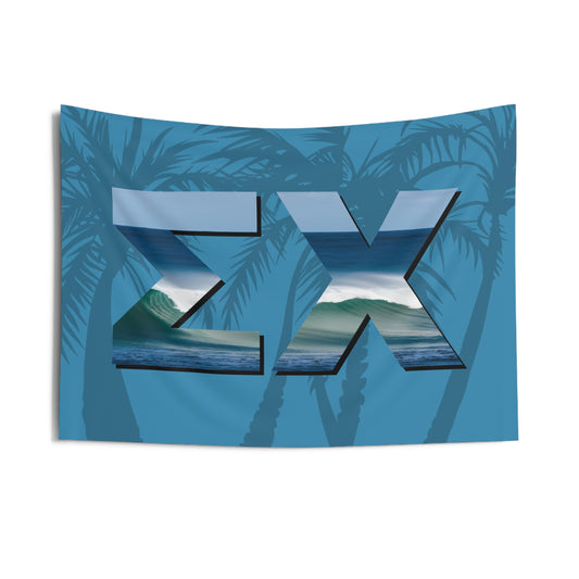 Sigma Chi Wall Flag with Ocean Waves Fraternity Home Decoration for Dorms & Apartments