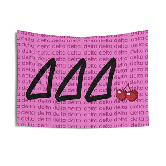 Tri Delta Cherries Wall Tapestry Sorority Home Decoration for Dorms & Apartments