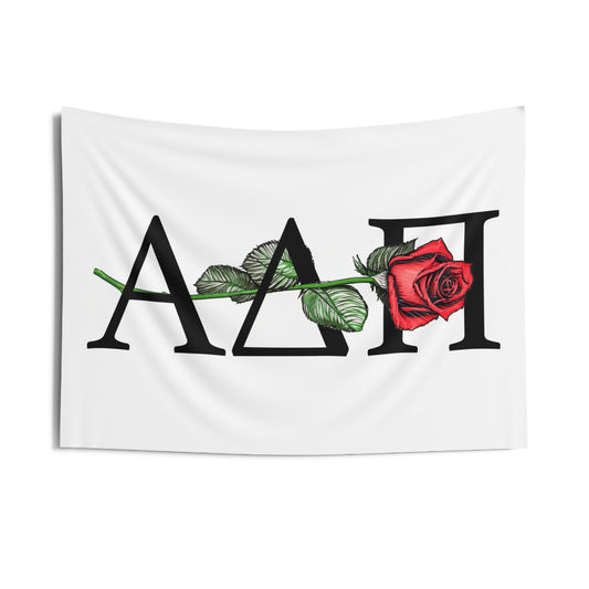 Alpha Delta Pi Wall Flag with a Rose Sorority Home Decoration for Dorms & Apartments