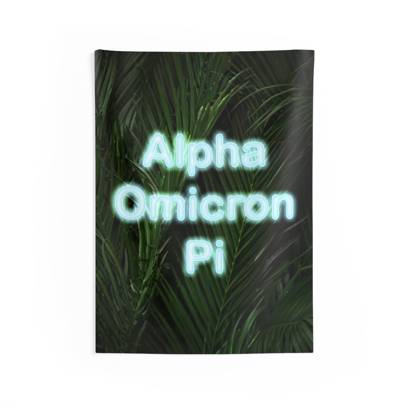 Alpha Omicron Pi Blue Neon Sign Wall Flag Sorority Home Decoration for Dorms & Apartments