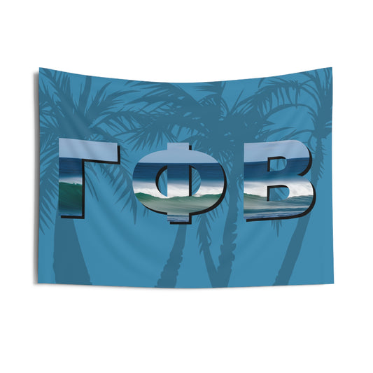 Gamma Phi Beta Wall Flag with Ocean Waves Sorority Home Decoration for Dorms & Apartments