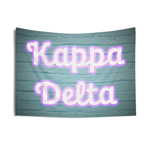 Kappa Delta Pink Neon Sign Wall Flag Sorority Home Decoration for Dorms & Apartments