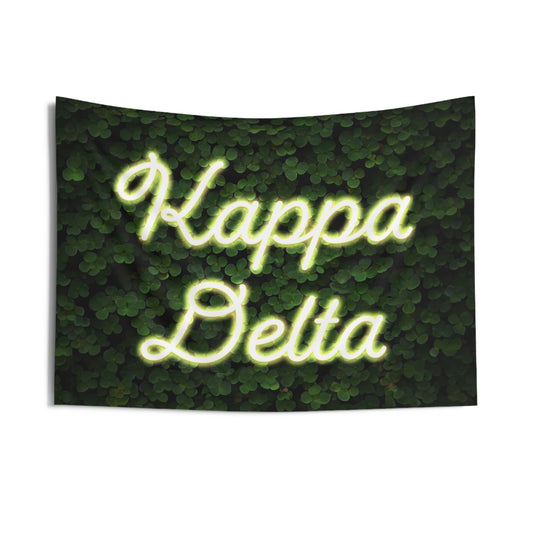 Kappa Delta Yellow Neon Sign Wall Flag Sorority Home Decoration for Dorms & Apartments