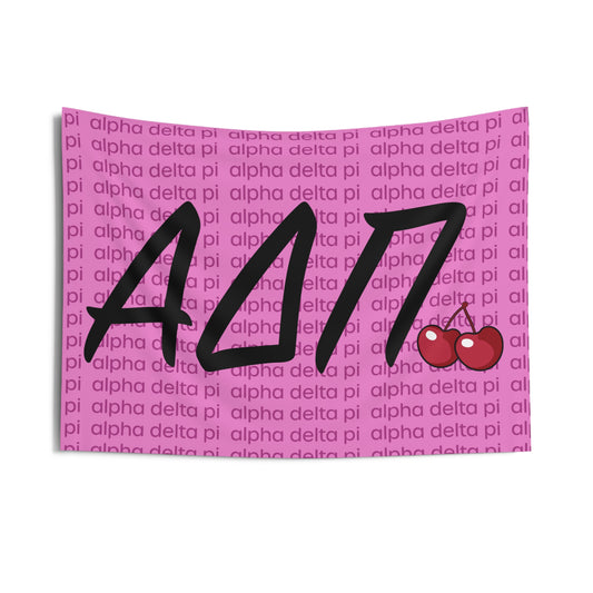 Alpha Delta Pi Cherries Wall Flag Sorority Home Decoration for Dorms & Apartments