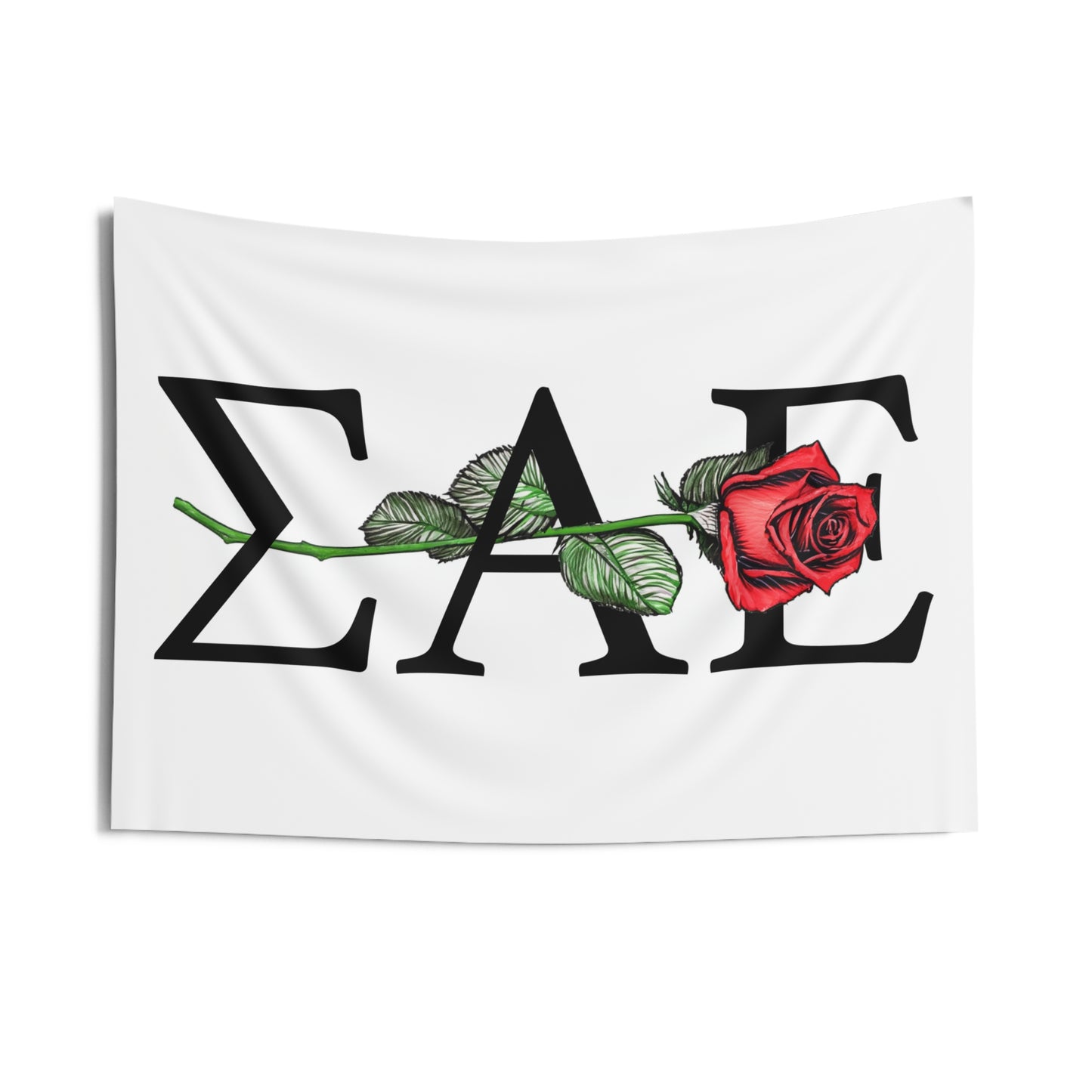 Sigma Alpha Epsilon Wall Tapestry with a Rose Fraternity Home Decoration for Dorms & Apartments