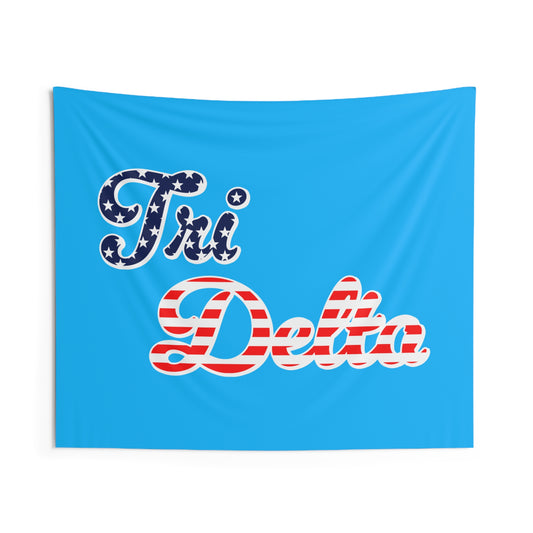 Tri Delta American Flag Pattern Sorority Wall Flag for Dorms & Apartments