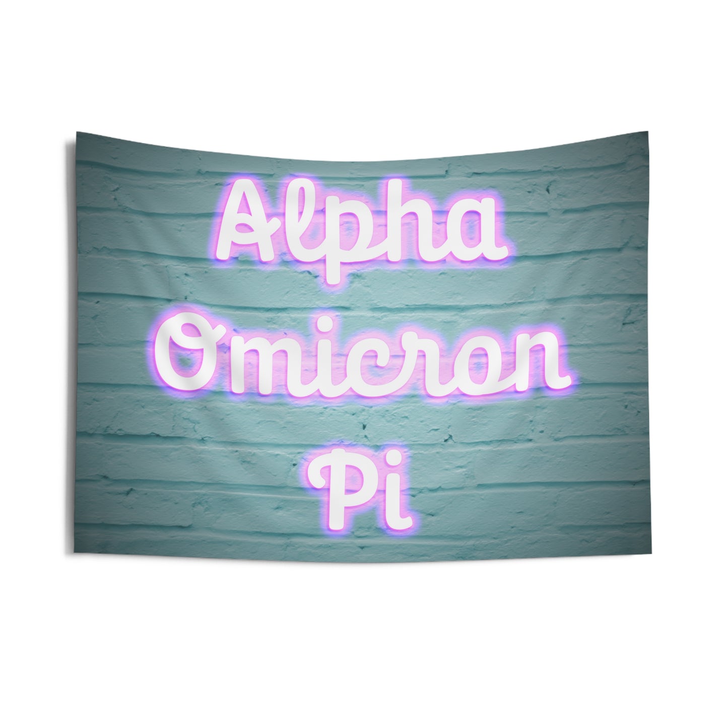 Alpha Omicron Pi Pink Neon Sign Wall Flag Sorority Home Decoration for Dorms & Apartments