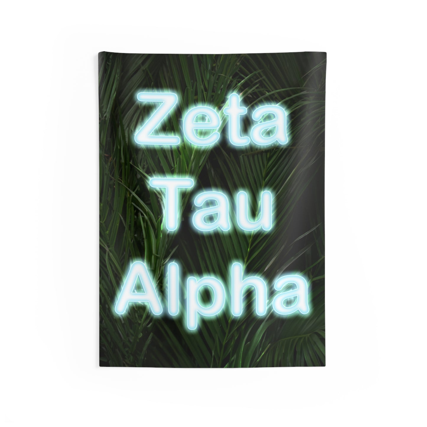 Zeta Tau Alpha Blue Neon Sign Wall Flag Sorority Home Decoration for Dorms & Apartments