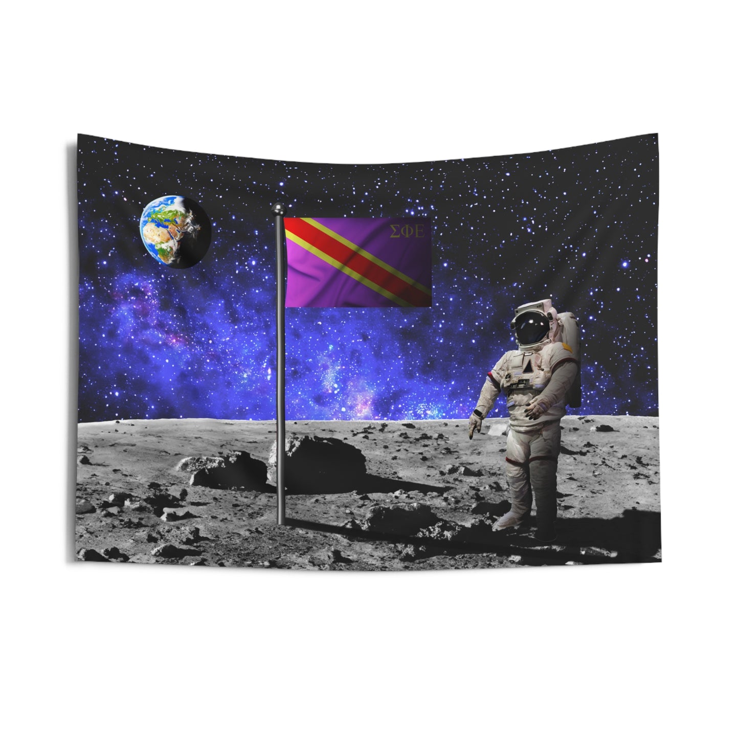 Sigma Phi Epsilon Moon Landing Wall Flag Fraternity Home Decoration for Dorms & Apartments