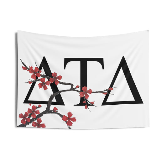 Delta Tau Delta Wall Flag with Tree Blossoms Fraternity Home Decoration for Dorms & Apartments