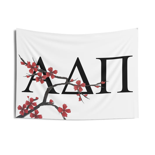 Alpha Delta Pi Wall Flag with Tree Blossoms Sorority Home Decoration for Dorms & Apartments