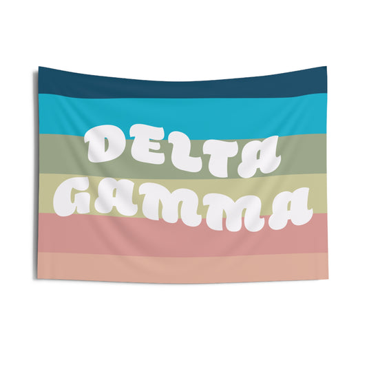 Delta Gamma Wall Flag with Pastel Colors Sorority Home Decoration for Dorms & Apartments