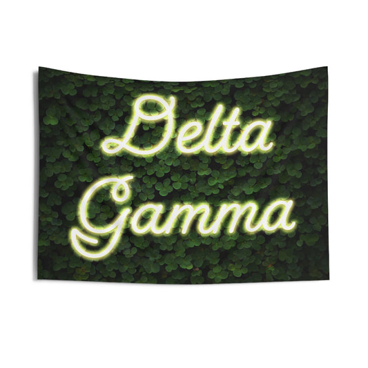 Delta Gamma Yellow Neon Sign Wall Flag Sorority Home Decoration for Dorms & Apartments