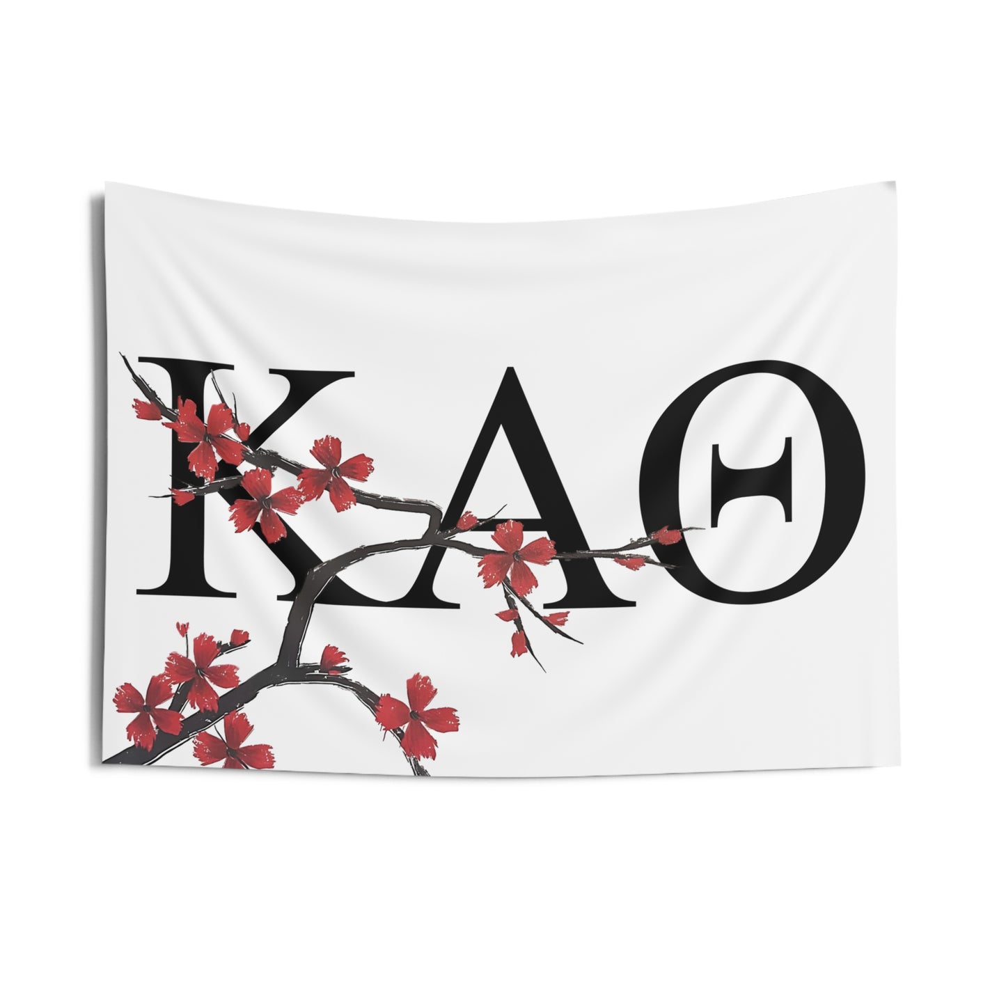 Kappa Alpha Theta Wall Flag with Tree Blossoms Sorority Home Decoration for Dorms & Apartments