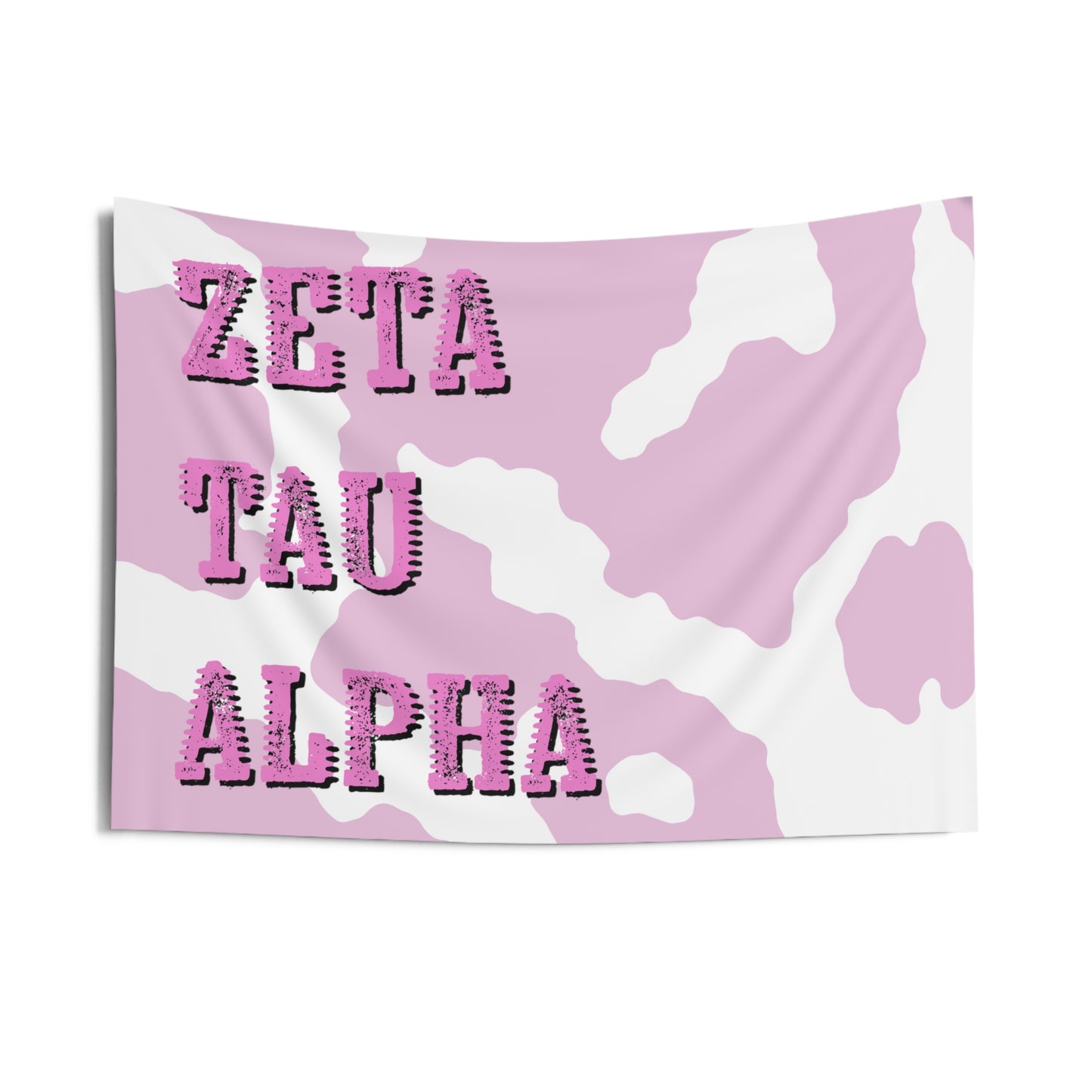 Zeta Tau Alpha Pink Western Cowgirl Wall Flag Sorority Home Decoration for Dorms & Apartments