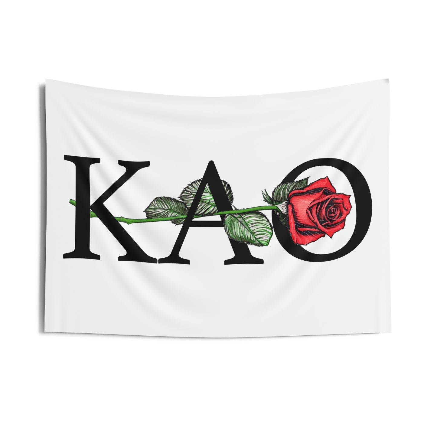 Kappa Alpha Theta Wall Flag with a Rose Sorority Home Decoration for Dorms & Apartments