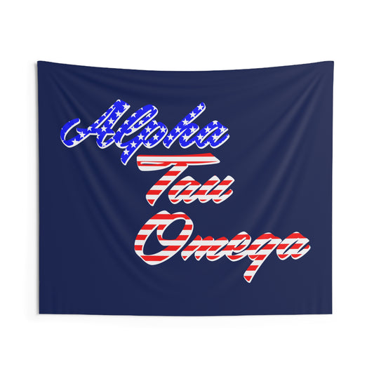 Alpha Tau Omega American Flag Pattern Fraternity Wall Flag for Dorms & Apartments
