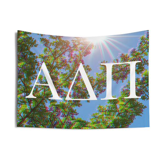 Alpha Delta Pi Distorted Purple Flowers Wall Flag Sorority Home Decoration for Dorms & Apartments