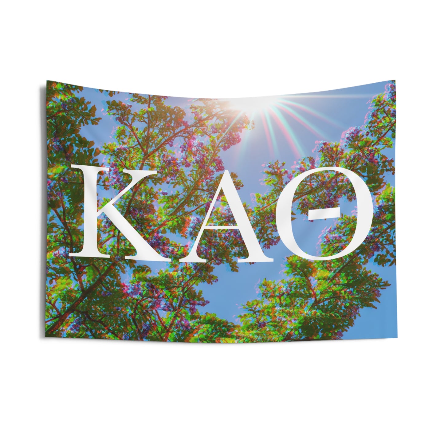 Kappa Alpha Theta Distorted Purple Flowers Wall Flag Sorority Home Decoration for Dorms & Apartments