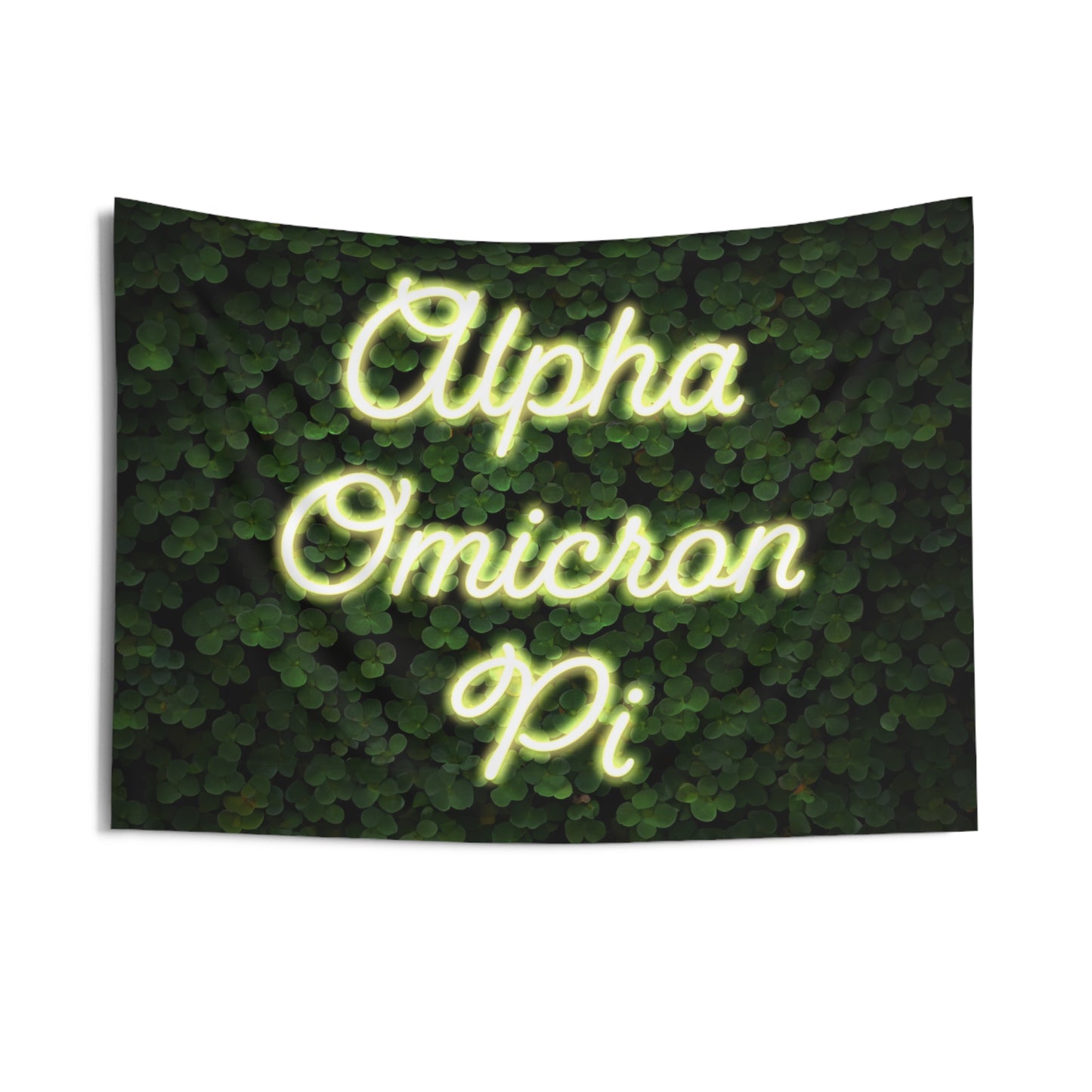 Alpha Omicron Pi Yellow Neon Sign Wall Flag Sorority Home Decoration for Dorms & Apartments