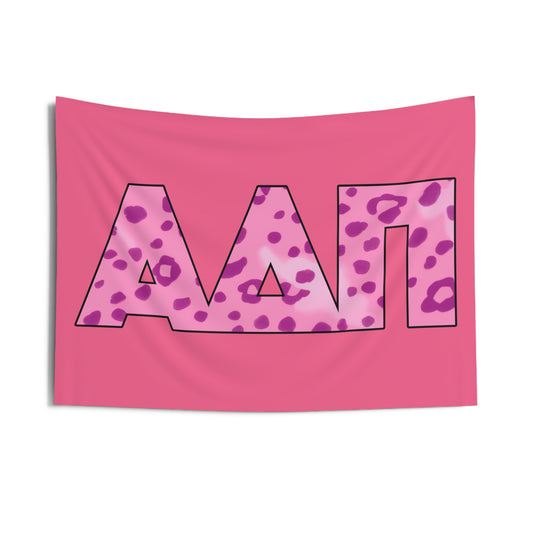 Alpha Delta Pi Pink Cheetah Print Wall Flag Sorority Home Decoration for Dorms & Apartments
