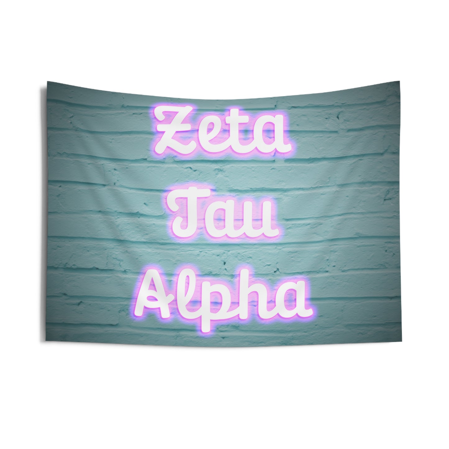 Zeta Tau Alpha Pink Neon Sign Wall Flag Sorority Home Decoration for Dorms & Apartments