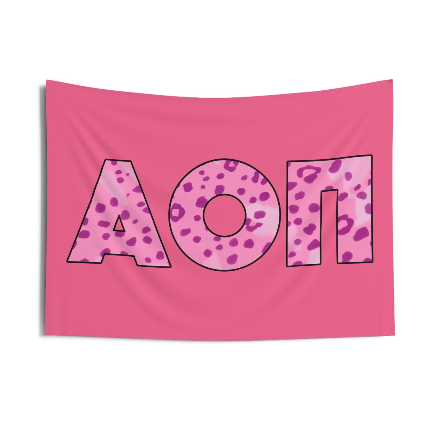 Alpha Omicron Pi Pink Cheetah Print Wall Flag Sorority Home Decoration for Dorms & Apartments