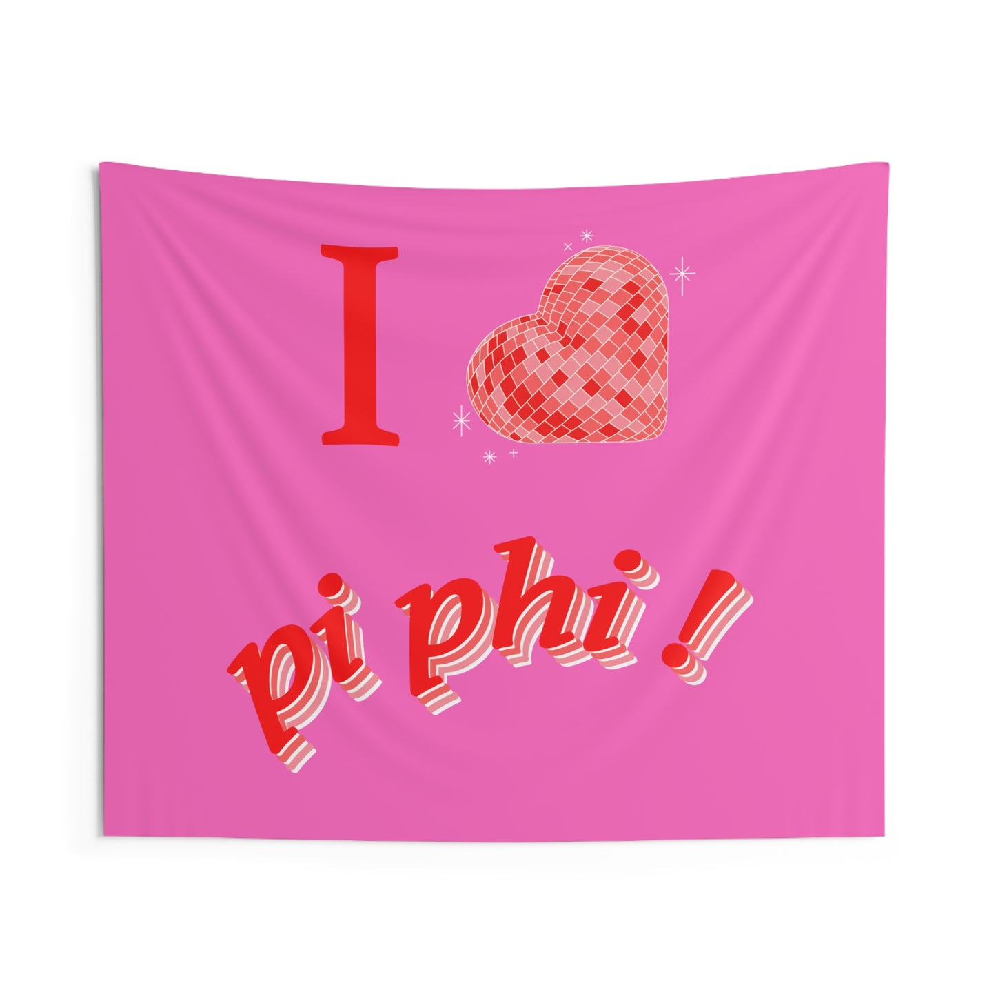 Pi Beta Phi Heart Disco Wall Flag for Sorority Girls Dorms & Apartments