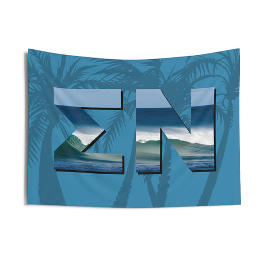 Sigma Nu Wall Flag with Ocean Waves Fraternity Home Decoration for Dorms & Apartments