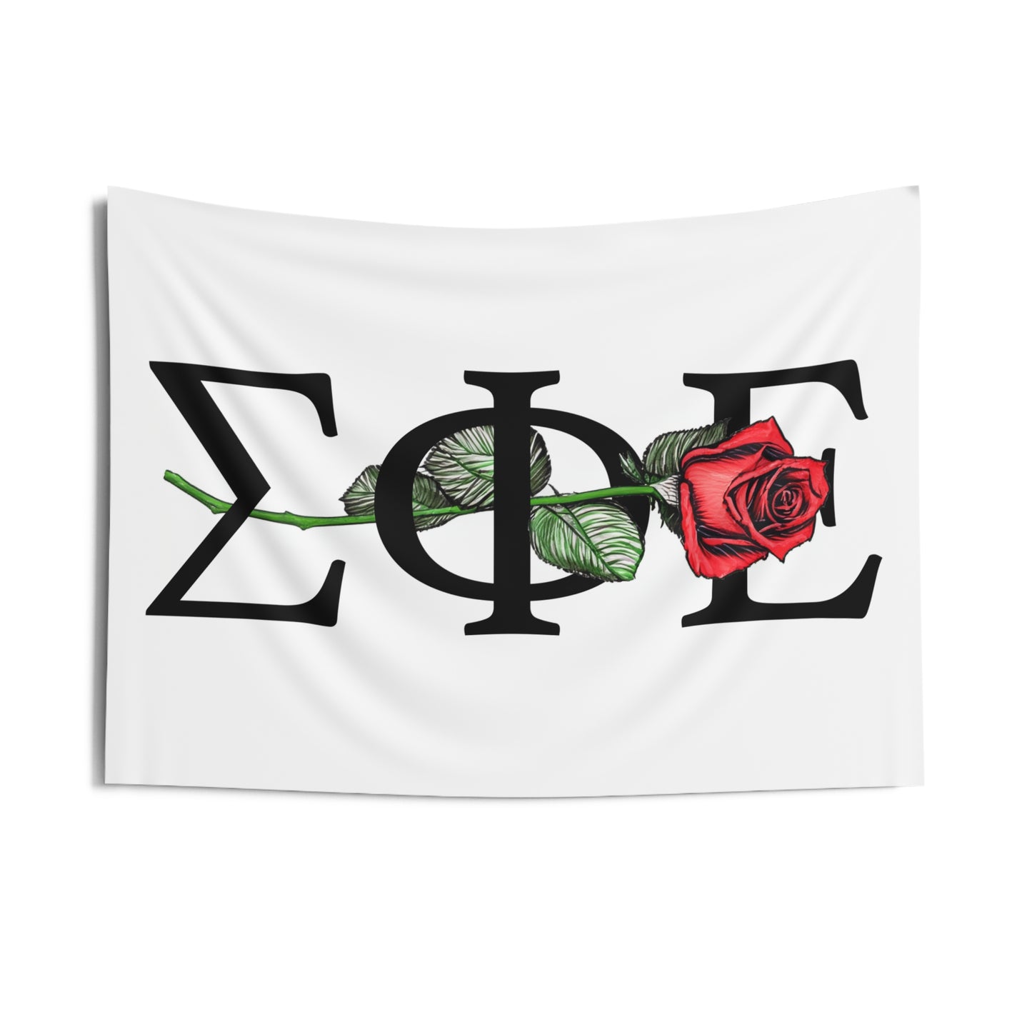 Sigma Phi Epsilon Wall Flag with a Rose Fraternity Home Decoration for Dorms & Apartments